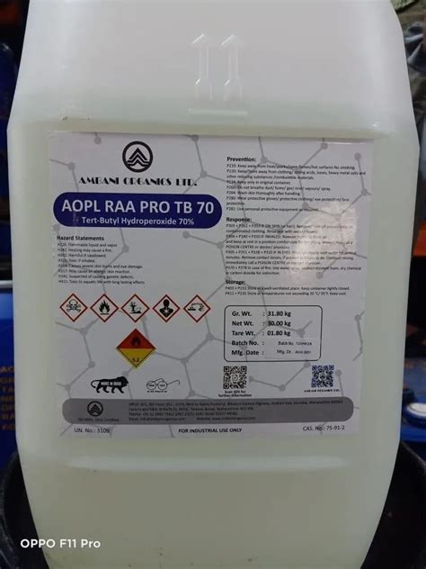 Tert Butyl Hydroperoxide - 2-Methylpropane-2-Peroxol Latest Price ...