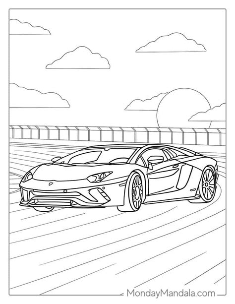 Race Car Coloring Page For Kids