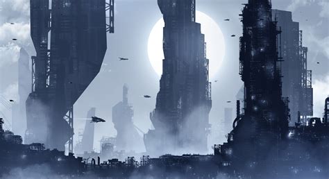 Sci-fi city artwork, city, futuristic, night HD wallpaper | Wallpaper Flare