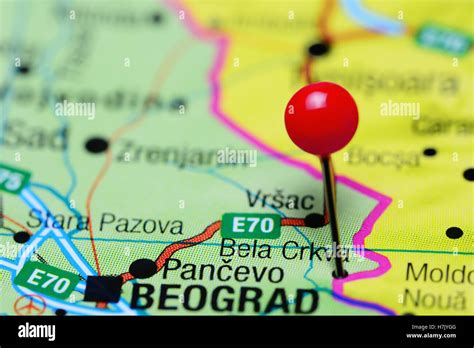 Bela Crkva pinned on a map of Serbia Stock Photo - Alamy