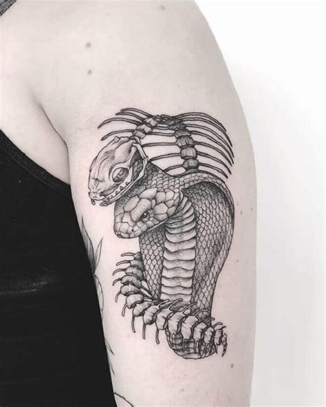 15 Snake Skeleton Tattoo Designs & Ideas - PetPress