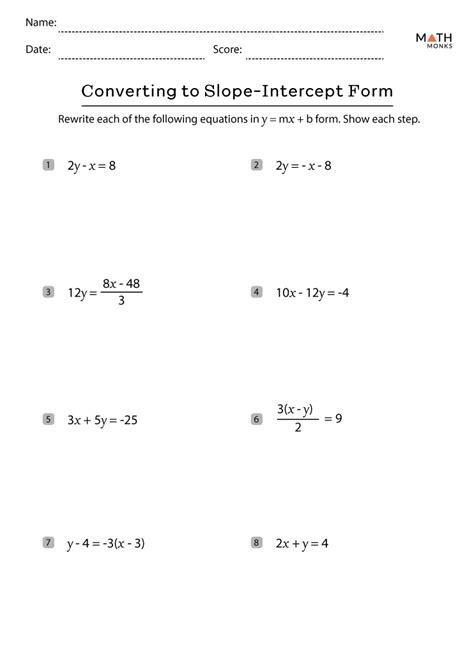 Master Point-Slope Form with Practice Worksheets | Your Ultimate Resource