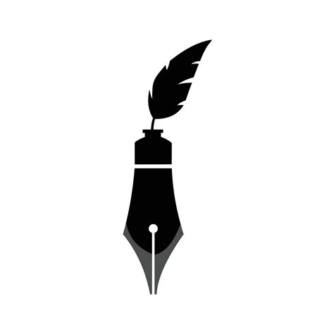 pen nib combination ink feather pen black flat icon vector 8804607 Vector Art at Vecteezy