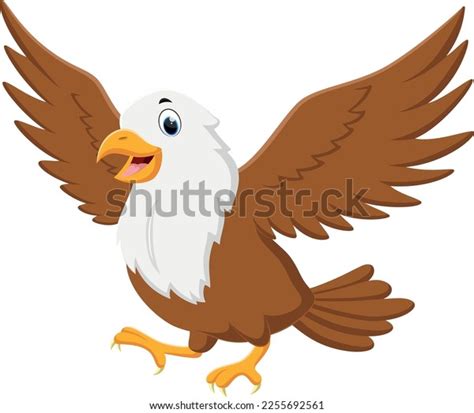 Cartoon Eagle Flying Isolated On White Stock Vector (Royalty Free ...