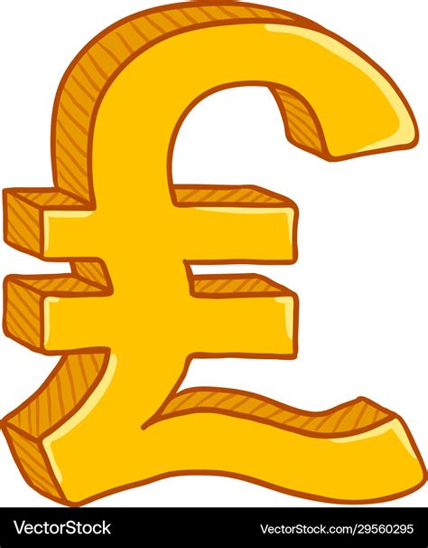 Cartoon gold currency sign britain pound symbol Vector Image