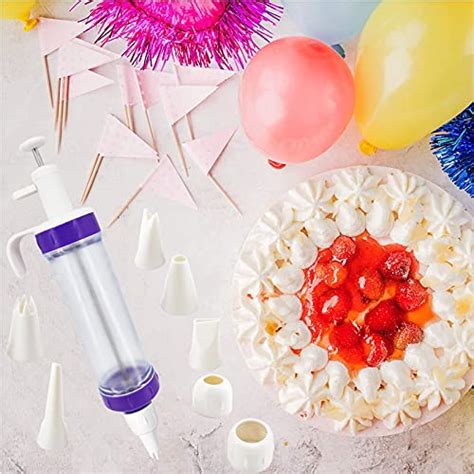 Winbao 15 Pcs Cake Decorating Baking Syringe Tool Kit, Cupcake Filling Injector with Icing ...