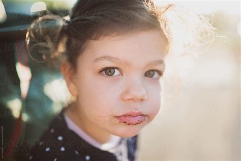 "Portrait Of A Little Girl With Dirty, Messy Face" by Stocksy Contributor "Lea Csontos" - Stocksy