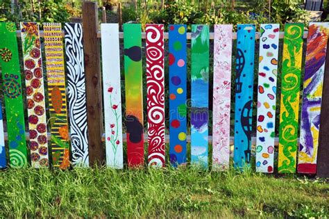 Colorful painted fence stock image. Image of carpentry - 15651829