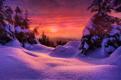 Sunset Snow Wallpapers - Wallpaper Cave