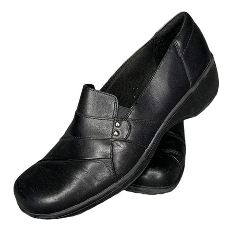 Clarks Collection Black Leather Ultimate Comfort Shoe… - Gem