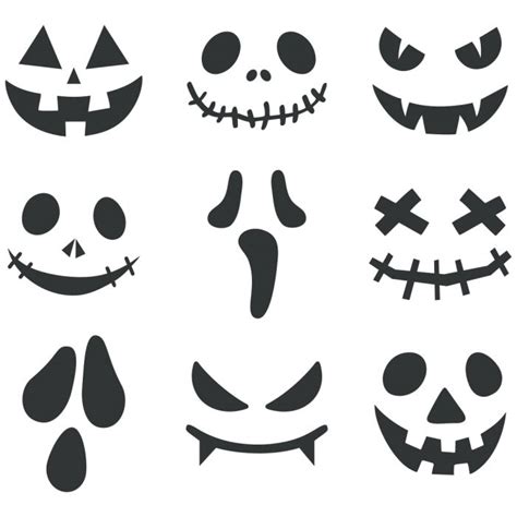 Jack-o-lantern Faces Halloween Mini SVG Bundle