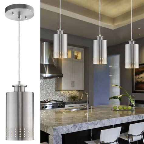 Pendant Light Fixture Modern Hanging Ceiling Kitchen Island Brushed Nickel for sale online | eBay