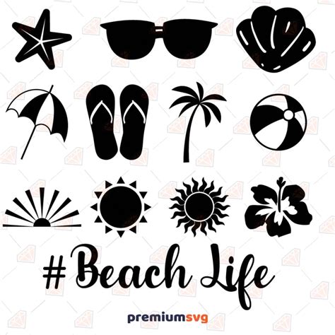 Summer Beach SVG Bundle, Beach Life SVG Instant Download | PremiumSVG