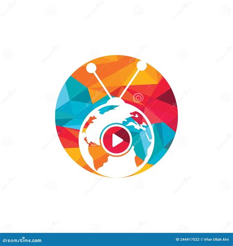 Global TV Vector Logo Design Concept. World Television Icon Design. Stock Vector - Illustration ...