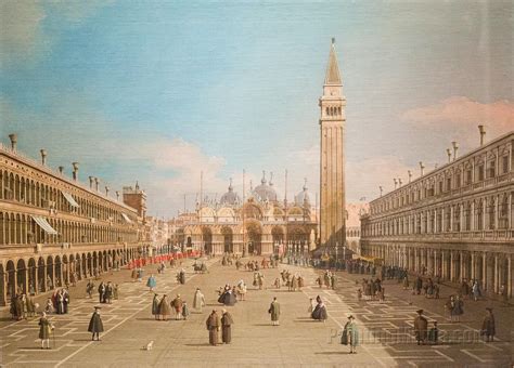 Piazza San Marco with the Basilica, Venice - Canaletto Paintings