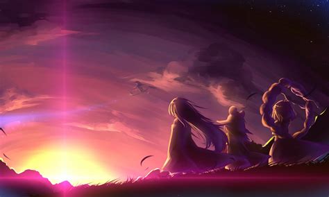 Purple Sunset Anime Wallpapers - Wallpaper Cave