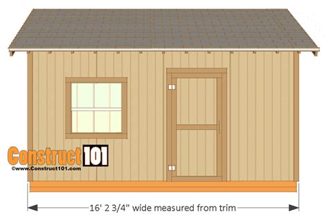 12x16 Shed Plans - Gable Design - PDF Download - Construct101