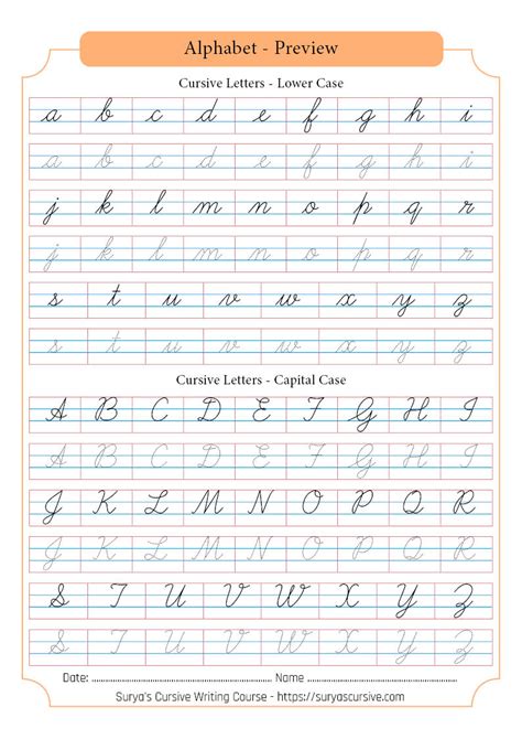 Abc Cursive Writing Practice Sheets