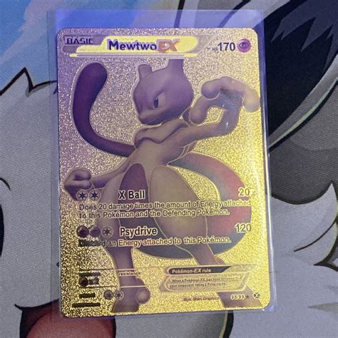 Mavin | Shiny Mewtwo EX Pokemon Gold Foil Card