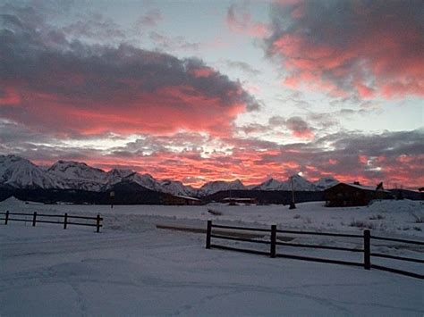 Winter sunset, Stanley, Idaho | Winter sunset, Earth weather, Sunset