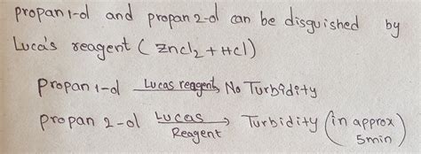 How will you distinguish between Propan - 1 - ol and propan - 2 - ol.