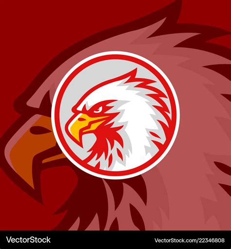 Eagle head red background logo design sign Vector Image