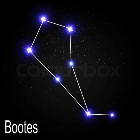 Bootes Constellation with Beautiful Bright Stars on the Backgrou | Stock vector | Colourbox