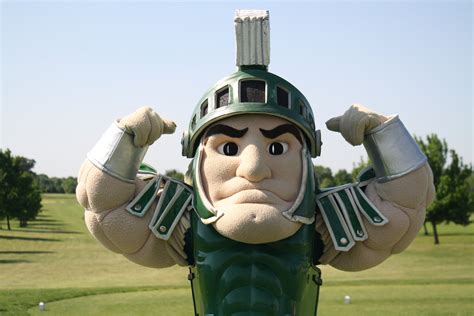 Michigan State mascot Sparty | Michigan state mascot, Michigan state, Michigan state spartans