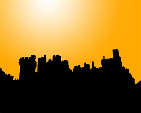 Castle Silhouette At Sunset Free Stock Photo - Public Domain Pictures