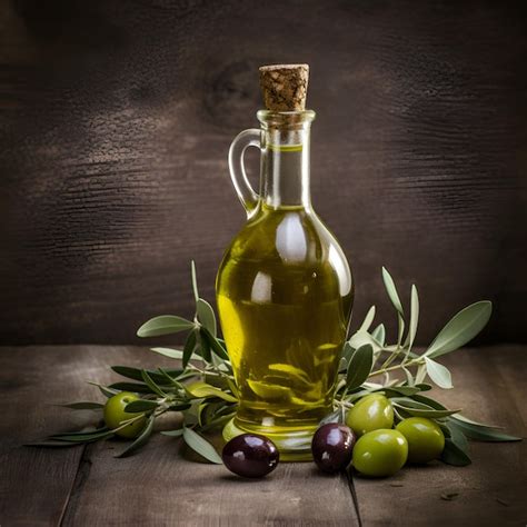 Premium AI Image | olive oil glass bottle