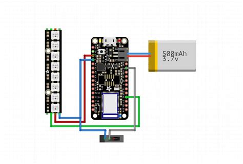 Circuit Diagram | 3D Printed Truck Risers with NeoPixel LEDs | Adafruit Learning System