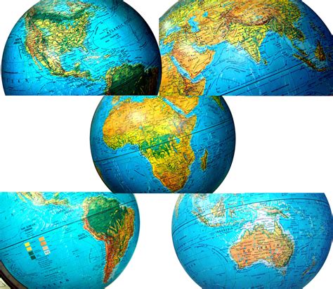 World globe, globe continents