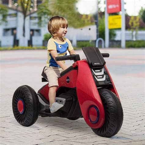 3 Wheels Electric Bicycle, Kids Ride on Motorcycle, Double Drive Motocross, Toddler Motorized ...