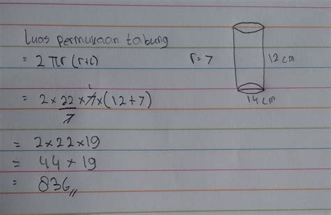 Contoh Soal Luas Permukaan Tabung