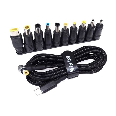 100W Type C Laptop Power Adapter Connector Plug USB Type C to Universal Laptop Charger Jack ...