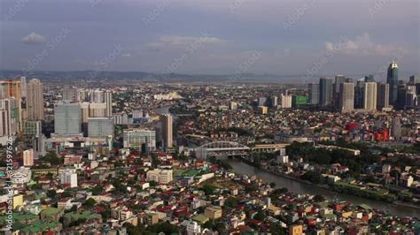 Aerial Philippines Manila Mandaluyong City September 2019 Sunny Day 4K ...