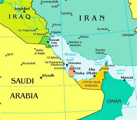 Persian Gulf political map - Ontheworldmap.com