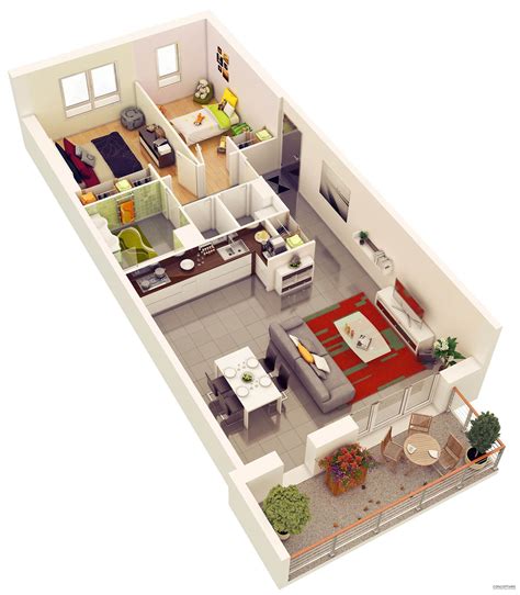 Portfolio | Small apartment plans, Small apartment floor plans, 2 bedroom apartment floor plan