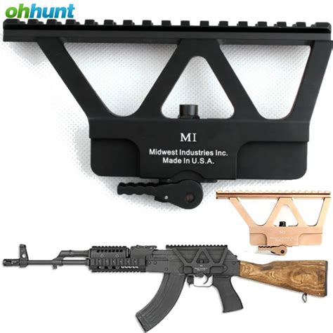 Ohhunt AK Gun Scope Mount Base with Quick Detach Picatinny Side Rail Mounting for AK 47 and AK ...