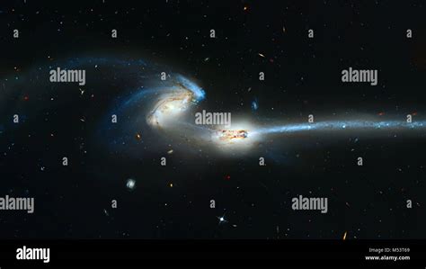 Colliding galaxies, Mice Galaxies, spiral galaxies in constellation Coma Berenices. Elements of ...