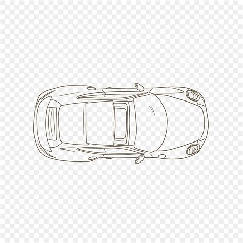 Car Top View PNG Transparent, Car Top View Sketch Line Draft, Car Clipart Png, Car, Black And ...