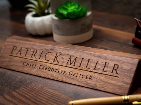 Wood Name Plate 11.75 Inches Engraved Executive Desk Sign | Etsy