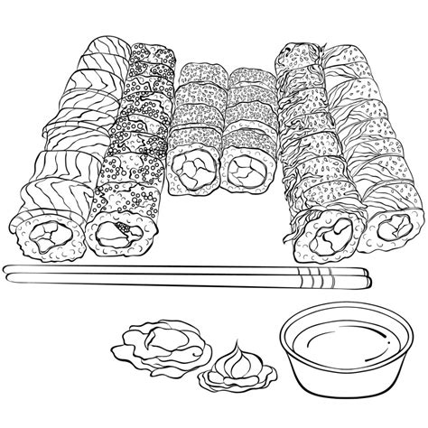 Free SUSHI Coloring Pages for Download (Printable PDF) - VerbNow