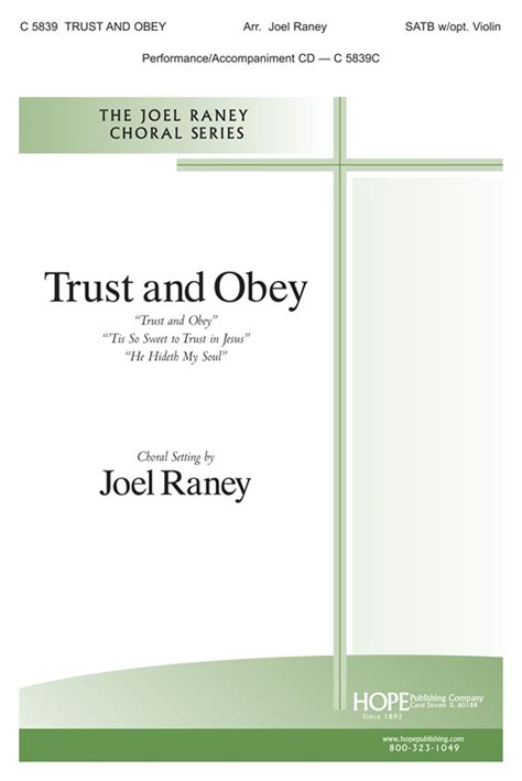 TRUST AND OBEY-JR-SATB - Hope Publishing Company