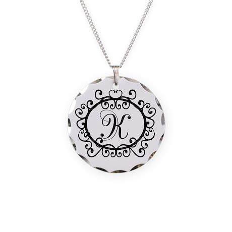 K Monogram Initial Letter Necklace by hometownshirt2