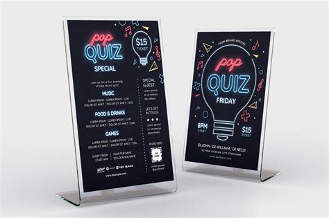 Pop Quiz Night Flyer Template [PSD, AI, Vector] - BrandPacks