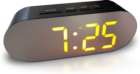 Digital Alarm Clock - Mains Powered, Big Digit Mirror Display, No Frills Simple Operation Alarm ...