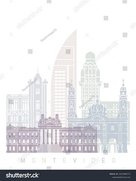 Montevideo Skyline Poster Pastel Color Stock Illustration 2227880775 | Shutterstock