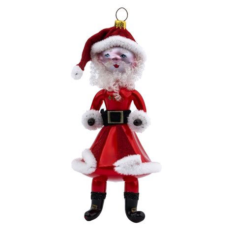 An Italian Red Hand Blown Glass Santa Claus Holiday Christas Tree Ornament | Artzze