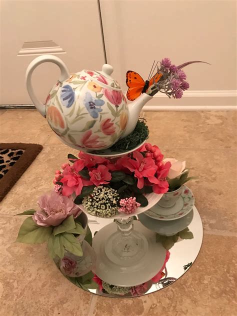 Tea Party Floral Teapot Centerpiece | Etsy | Teapot centerpiece, Tea ...